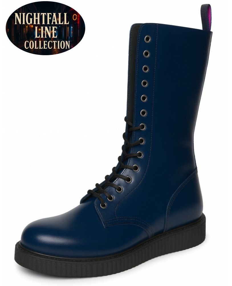 Stivale navy Nightfall Line con lacci e suola 3 cm.