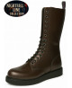 Brown Nightfall Line boot with lacing and 3 cm creeper sole.