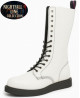 White Nightfall Line boot with lacing and 3 cm creeper sole.