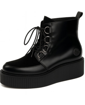 Boots creepers Nevermind en cuir lisse et velours noir