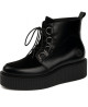 Botas creepers Nevermind en cuero y terciopelo negro