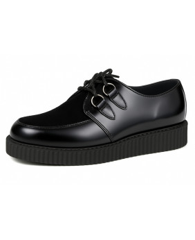 Creeper simple semelle cuir noir velours noir.