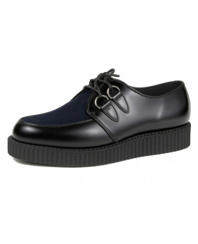 Creeper simple semelle cuir noir velours bleu marine.