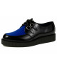 Creepers simple semelle cuir noir velours bleu royal Nevermind