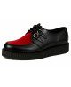 Creeper suola semplice pelle nera velluto rosso sangue.