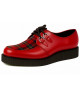 Red leather tartan single sole creepers.
