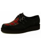 Creepers velluto nero tartan suola semplice.