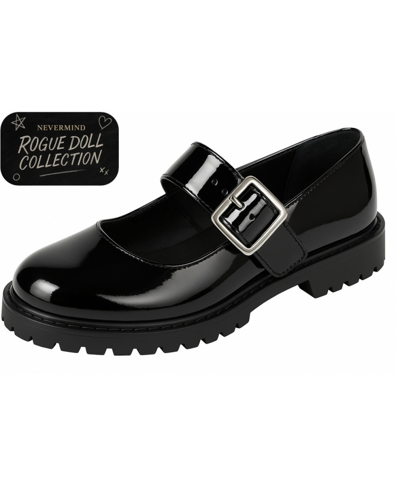 Black patent Mary Jane from Nevermind’s Rogue Doll Collection