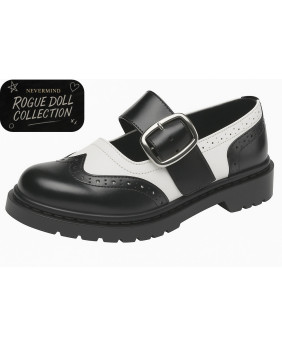 Black white leather brogue Mary Jane Rogue Doll