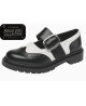 Mary Jane cuoio brogue bianco nero Rogue Doll