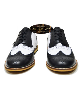 Retro-Schuhe Schwarz-Weiß Vorderansicht