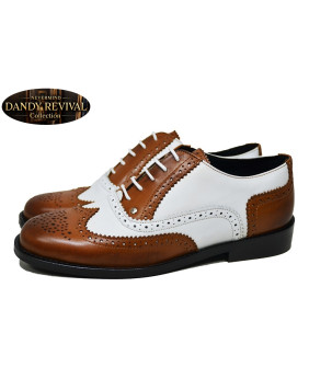 Chaussures camel blanc profil Dandy Revival