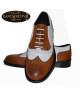 Retro-Schuh Camel-Weiß Vorderansicht