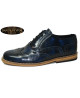 Patinated midnight blue Dandy Revival shoe profile Nevermind