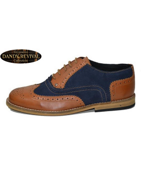 Chaussure camel nubuck bleu Dandy Revival Nevermind