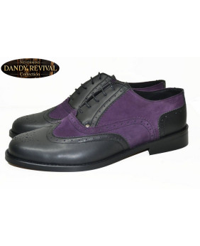 Black purple nubuck Dandy Revival shoe profile Nevermind