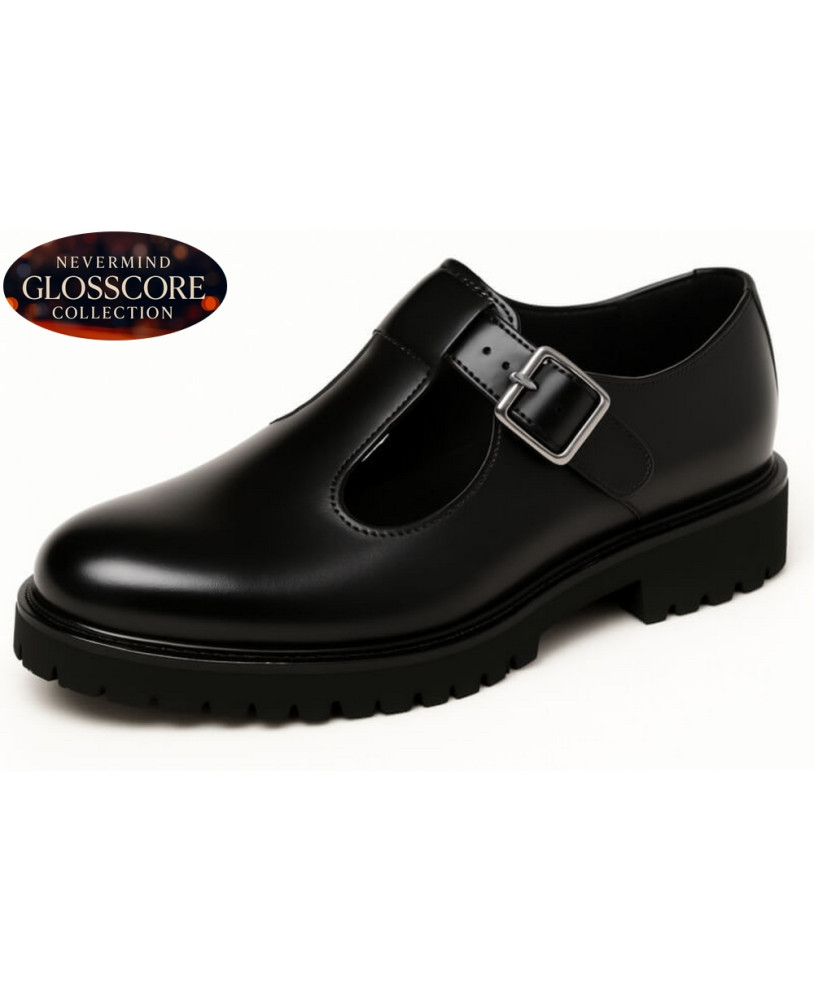 Mary Jane cuir noir  Collection Glosscore