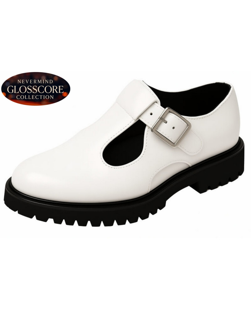 White leather Mary Jane Glosscore