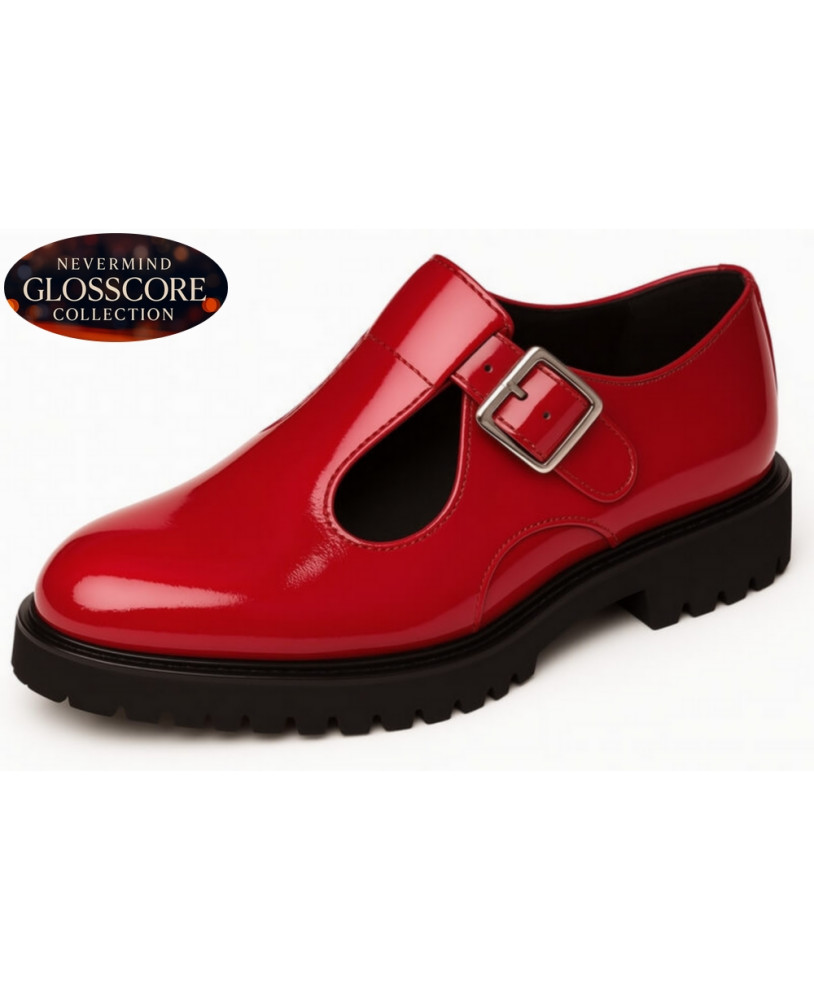 Mary Jane cuir verni rouge Glosscore