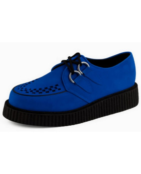 Elektrisch blaue Samt-Creepers im Goth-Punk-Stil