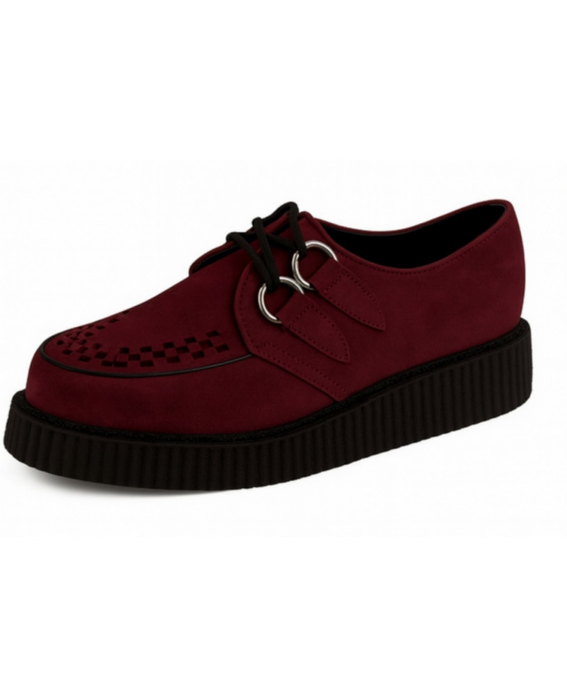 Bordeauxfarbene Velours-Creepers von Nevermind, gothisch-punk