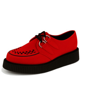 Red velvet creepers by Nevermind, goth-punk style