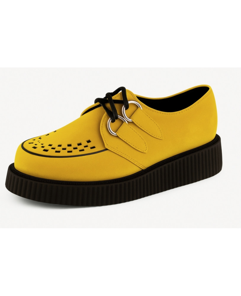 Yellow velvet creepers by Nevermind, goth-punk style