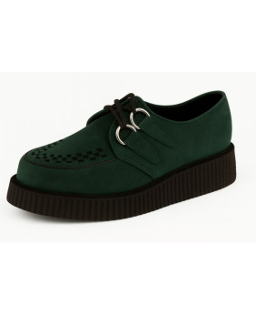 Dark green velvet creepers by Nevermind, goth-punk style