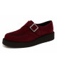 Bordeauxrote Samt-Creepers mit Schnalle