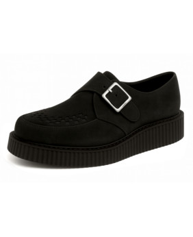 Creepers noir velours à boucle, style goth-rock