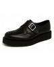 Creepers simple semelle cuir noir Nevermind à boucle
