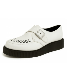 Creepers simple semelle cuir blanc Nevermind à boucle