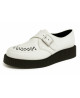 Single-sole white leather creepers by Nevermind with buckle