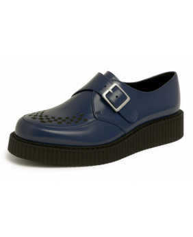 Creepers simple semelle cuir bleu Nevermind à boucle