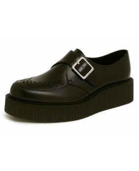 Creepers double semelle cuir noir Nevermind à boucle