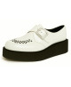 Creepers suela alta charol blanco Nevermind con hebilla