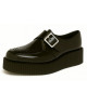 Creepers double semelle cuir verni noir Nevermind