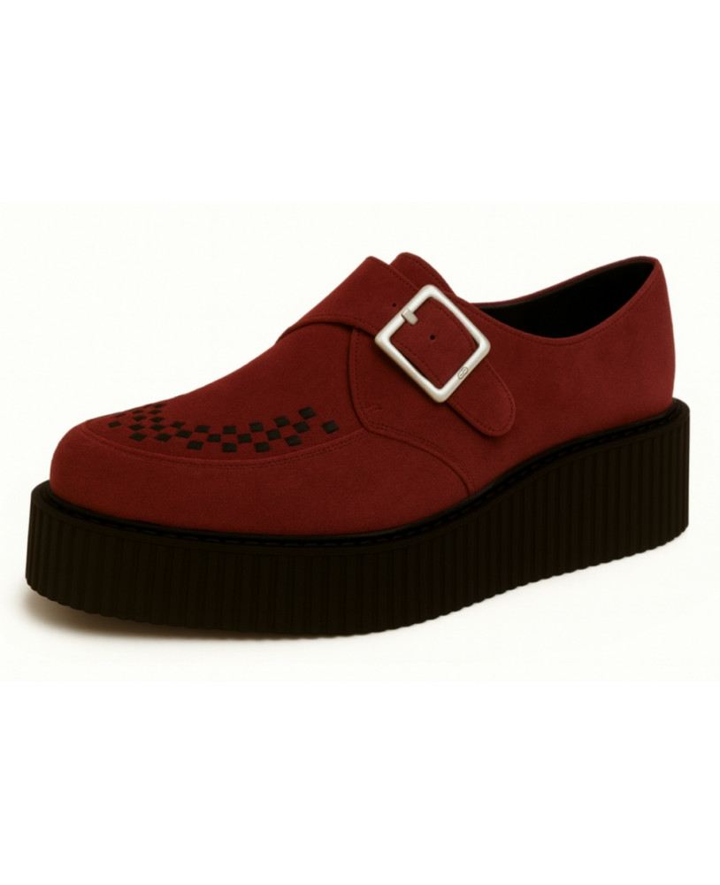 Creepers double semelle velours bordeaux Nevermind