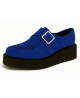 Creepers double semelle velours bleu royal Nevermind