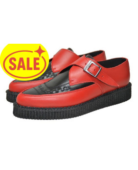 Scarpe creepers appuntito rosso e nero Nevermind