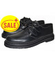 Chaussures basses type creepers en cuir noir – Œillets ronds – Nevermind