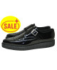 Scarpe creepers appuntito vernice nera di pelle a suola singolo Nevermind