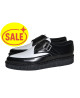 white and black Pointed creeper shoe in box leather with single sole Nevermind