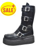 Botte creepers noire en cuir Box à semelle double Nevermind