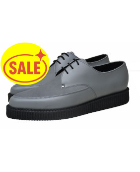 Creepers pointue grise en cuir et suédine à semelle simple Nevermind