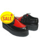 Creepers bicolore in pelle nera e rossa con doppia suola – Nevermind