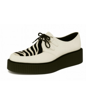 Creepers Nevermind double semelle 5 cm suédine zèbre