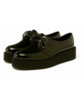Creepers Nevermind double sole 5 cm patent leather suede