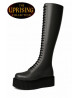 Uprising collection grey leather platform boots by Nevermind