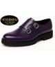 Chaussures cuir violet à double boucle – Alt Monk Edition